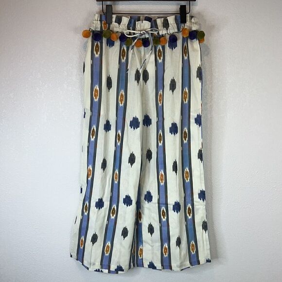 NWT Mari Anthropologie OLLARI POM POM WIDE-LEG TROUSERS Size Small - Picture 2 of 12